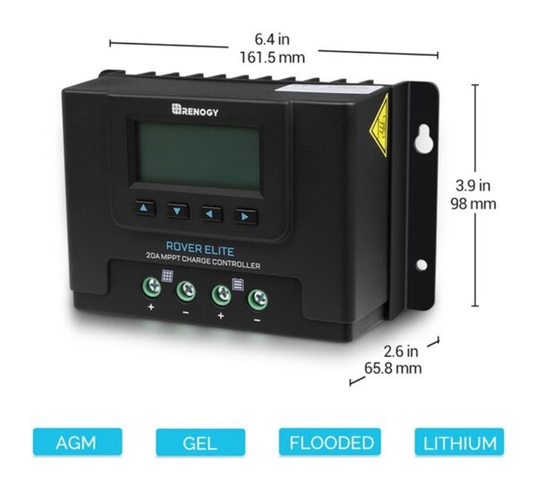 Rover Elite MPPT Solar Şarj Kontrol Cihazı (20A) - Görsel 3