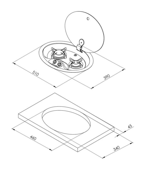 Oval Çift Gözlü Ocak - Görsel 2