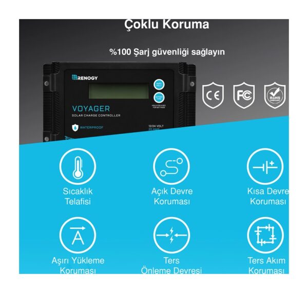 Voyager Solar Şarj Kontrol Cihazı (20A) - Görsel 3