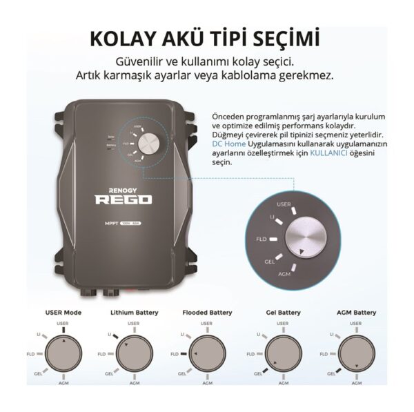 REGO MPPT Solar Şarj Kontrol Cihazı (60A) - Görsel 4
